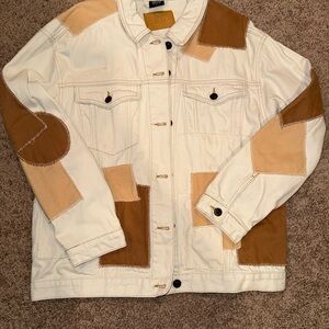 BDG Cream Patchwork Jacket with Tan & Brown Accents